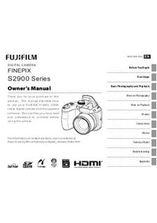 Fujifilm FinePix S2900 manual. Camera Instructions.